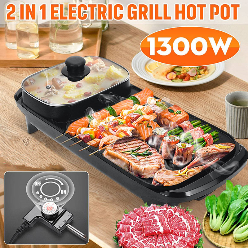 Nồi Nướng Thịt Bbq 2 Trong 1 220v 1300w