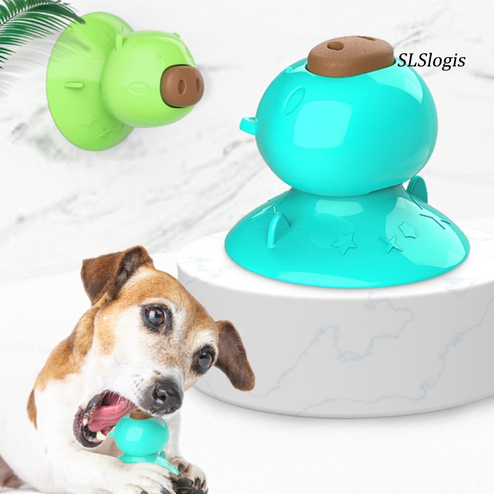 CQJ_Pet Dog Slow Feeding Teeth Cleaning Licking Biting Chew Toy with Suction Cup