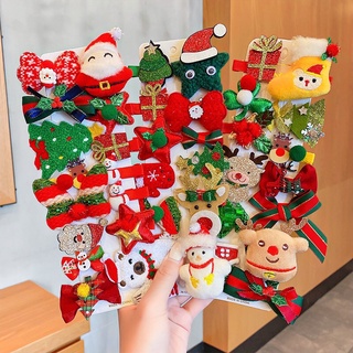 Set kẹp tóc noel, kẹp tóc giáng sinh nhiều hoạ tiết dễ thương