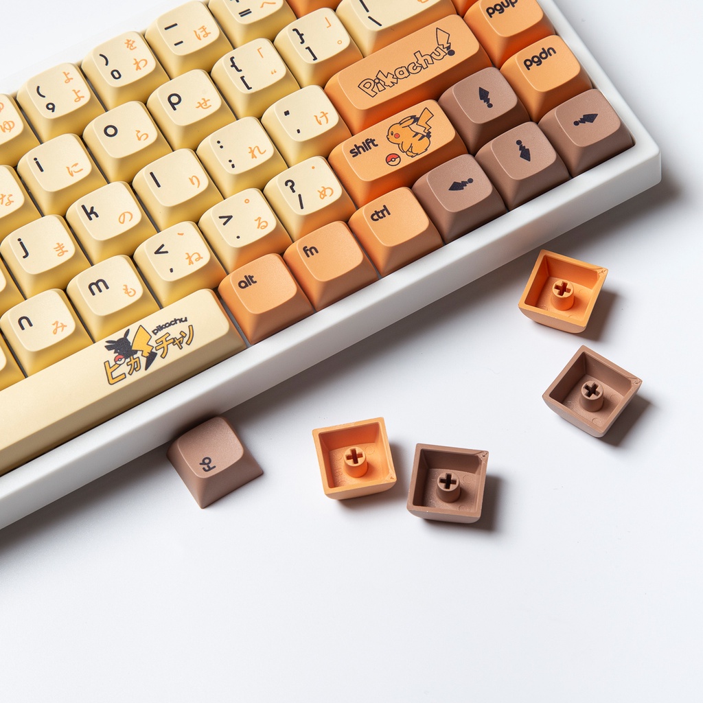 Keycap PIKACHU Cho Bàn Phím Cơ XDA Profile Chất Liệu Thick PBT In Dyesub 139 Phím | Geabros