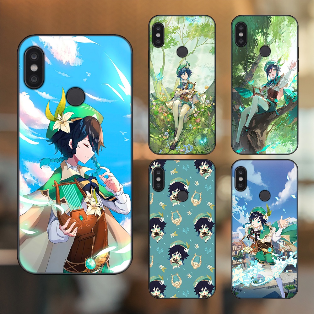 Ốp lưng Xiaomi Redmi Note 5, Note 5 Pro viền đen in hình Venti Genshin Impact