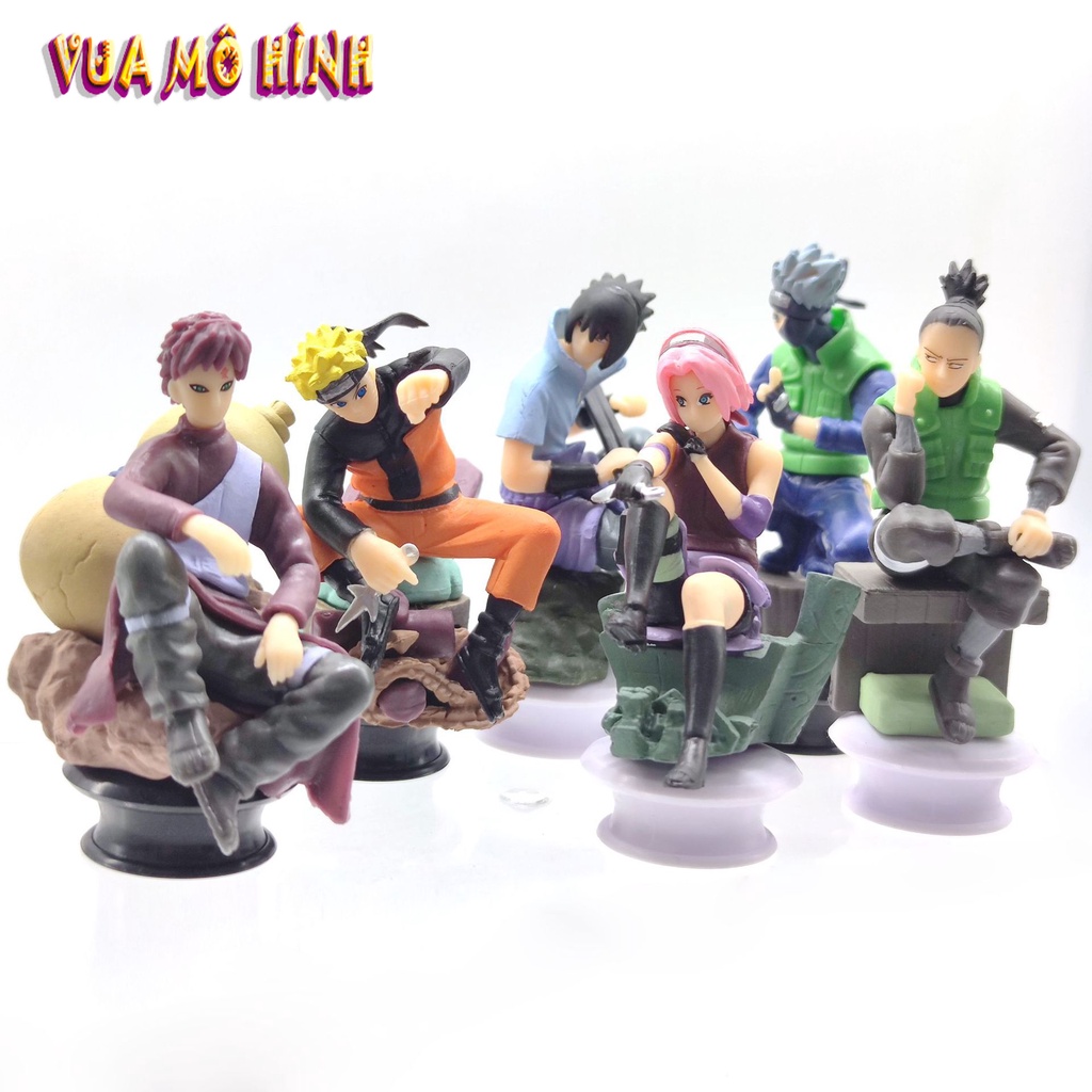 Mô hình Naruto- Mô hình 6 nhân vật Naruto loại to trang trí phòng chiều cao 6cm