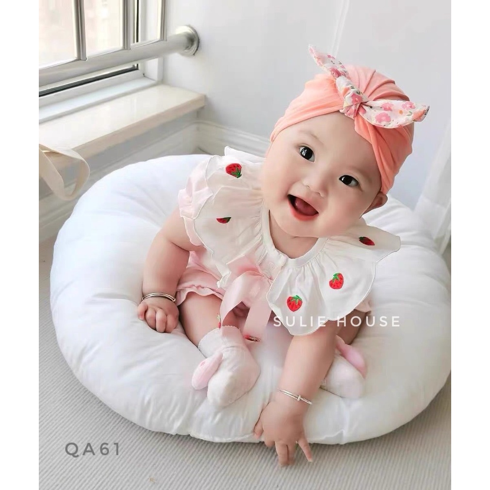 Body hồng quả dâu thắt nơ - QA61