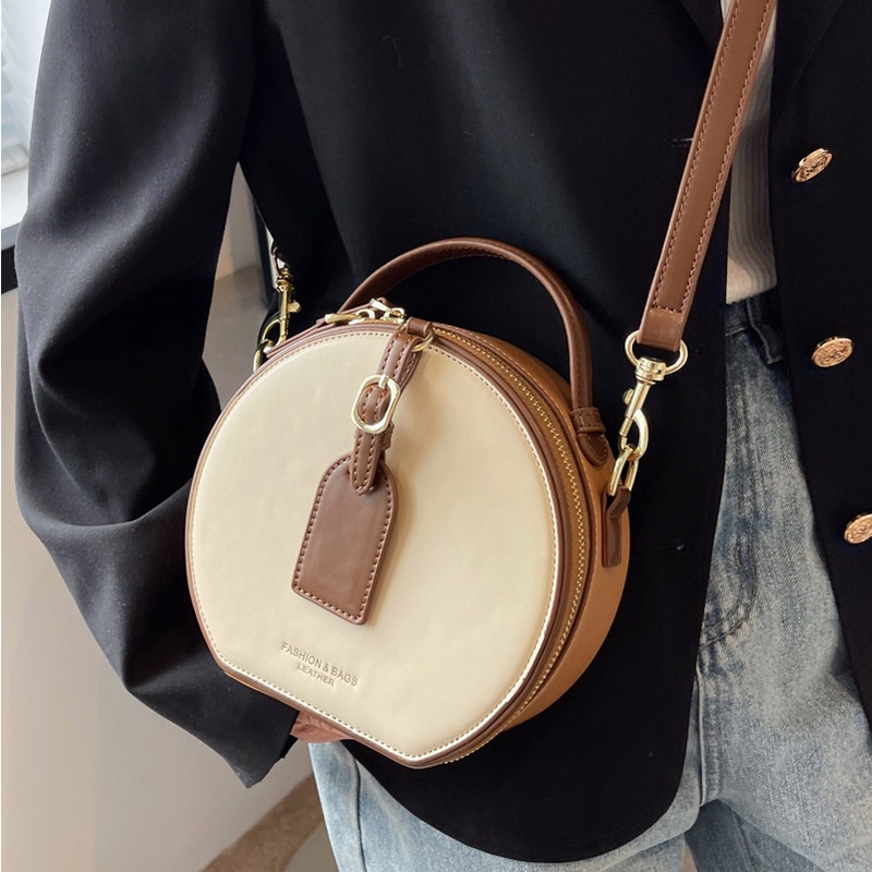 Túi Xách JASMIN NOIR Da PU Phối Khóa Tròn Phong Cách Retro Cho Nữ