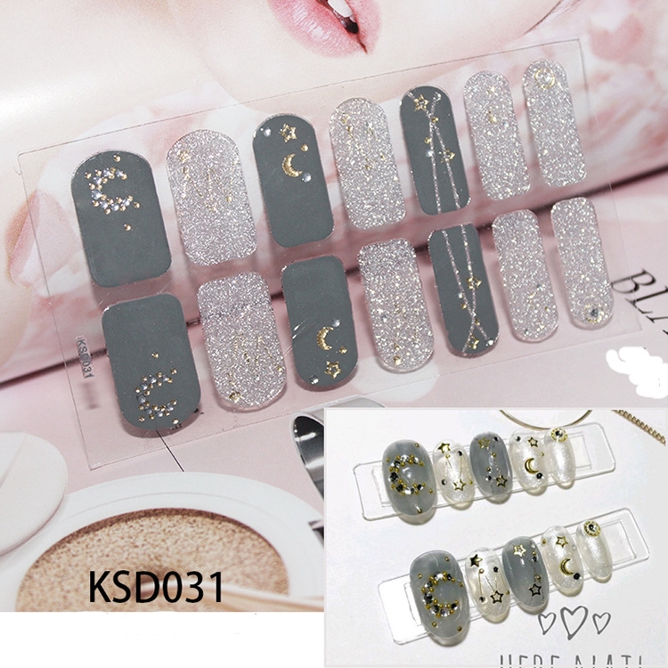 (Hàng Mới Về) Set 14 Miếng Dán Móng Tay Giả 3d Thời Trang Ksd029-048