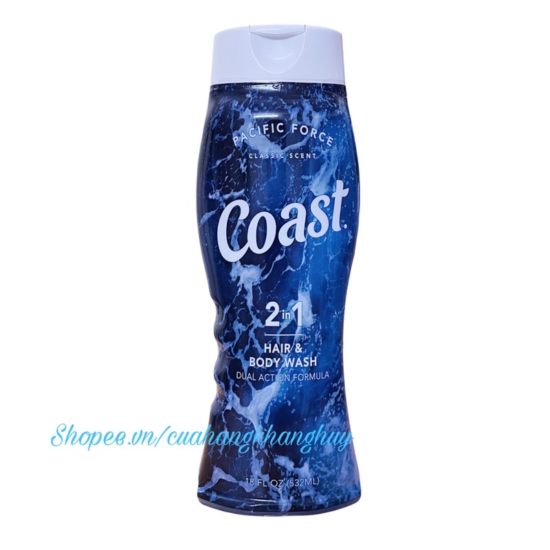 Sữa tắm gội Coast Classic Scent 532 ml, 946 ml (Mỹ)