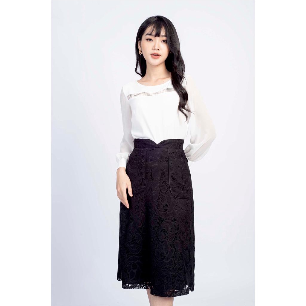 Chân váy ren, dáng chữ A MMOutfit M-JU060621091