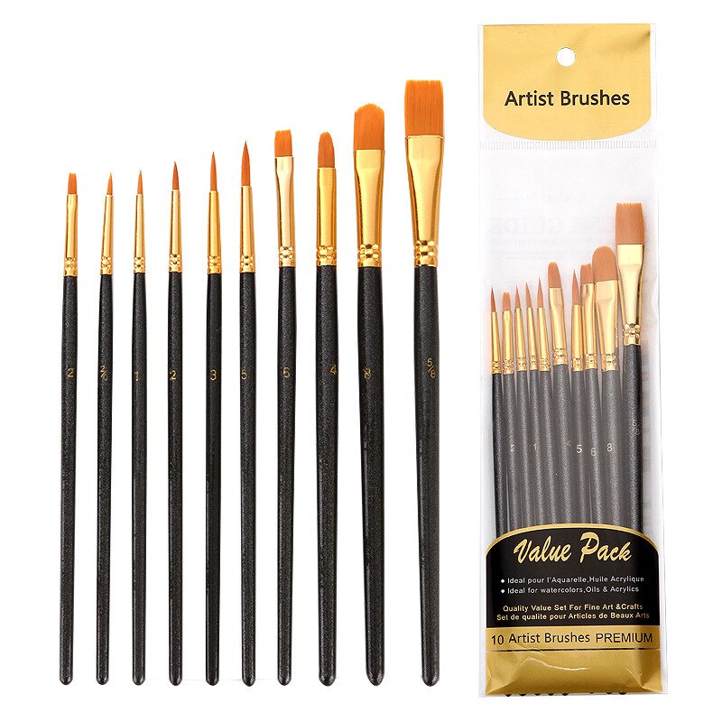 Bộ 10 cọ vẽ màu nước chuyên dụng