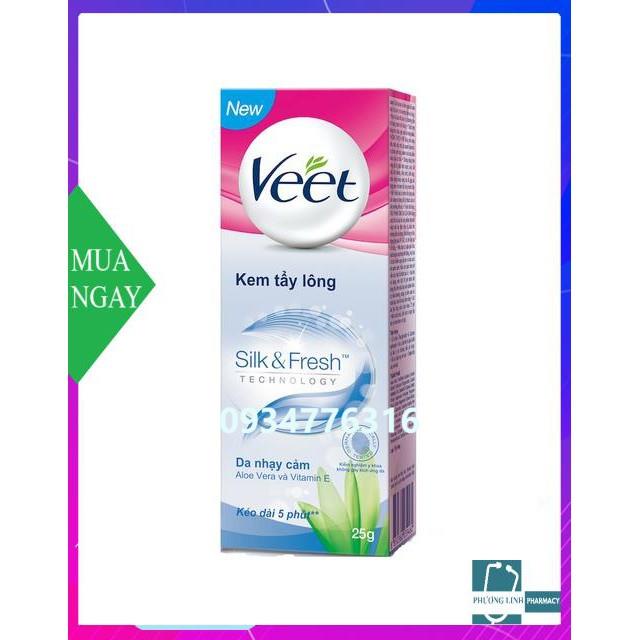 Kem tẩy lông cho da nhạy cảm Veet Silk Fresh 50g