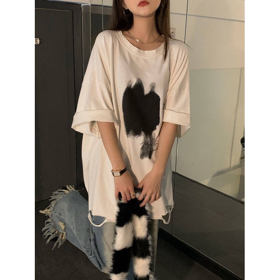 Áo thun IELGY ngắn tay dáng suông rách dễ phối đồ thời trang cho nữ