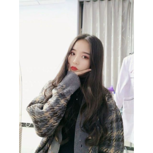 Áo khoác len cardigan thu đông họa tiết houndstooth | BigBuy360 - bigbuy360.vn