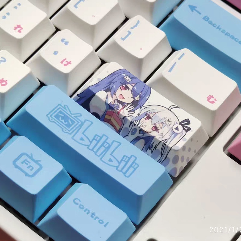 Bilibili Keycap Cherry Profile Nhật Bản Anime PBT Thuốc nhuộm thăng hoa Bàn phím cơ Keycap 134 Phím