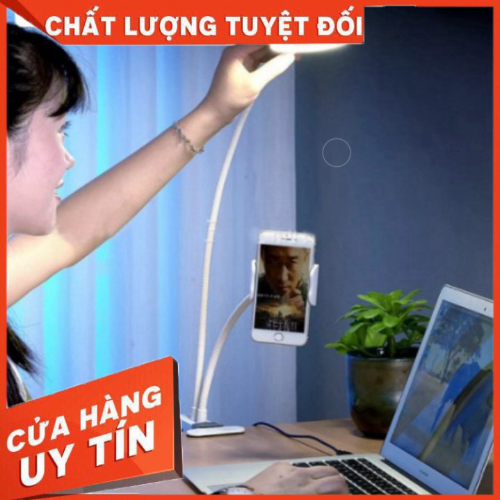 Đèn kẹp bàn đa năng Hỗ trợ học đọc sách học online bán hàng livestream 2 tác dụng kiêm kẹp điện thoại DC-366GD1