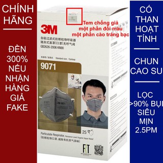 1 CÁI Khẩu trang 3M 9071 KN90 N90 P1 FFP1 than hoạt tính lọc 90% khí độc bụi siêu mịn PM2.5 chính hãng hơn 9041