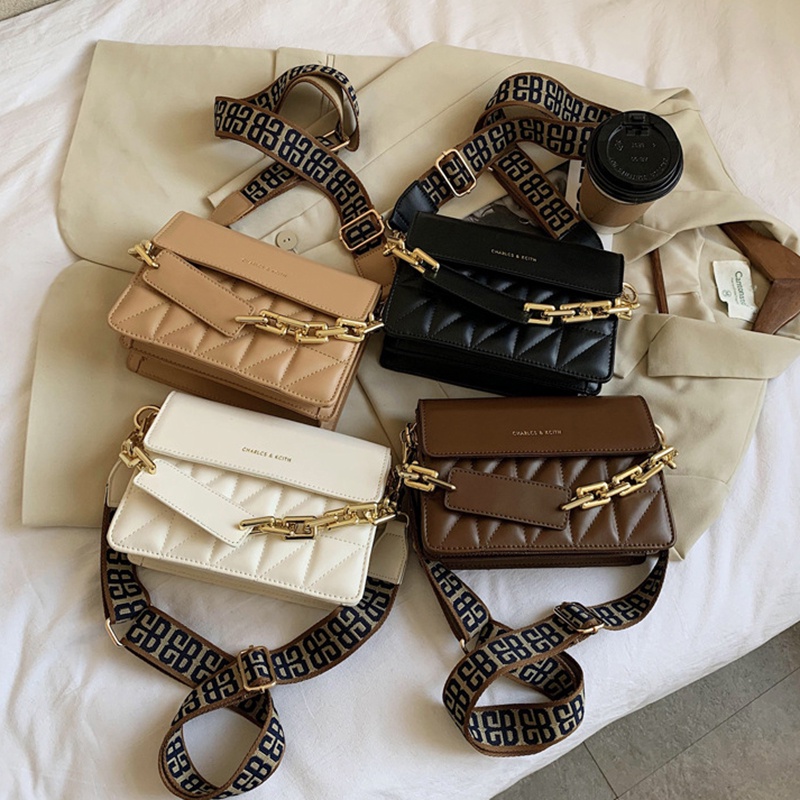 Túi đeo chéo vai hình vuông họa tiết chữ kiểu dáng thời trang sành điệu