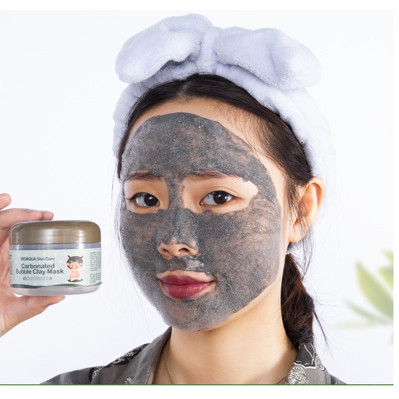 Mặt nạ sủi bọt thải độc bì heo Carbonated Buble Clay mask Bioaqua nội địa Trung