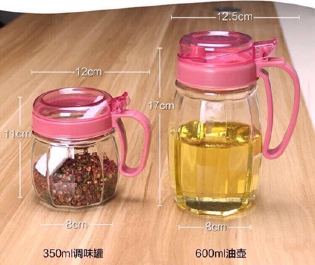 Bộ 5 hủ đựng gia vị thủy tinh có tay cầm | BigBuy360 - bigbuy360.vn