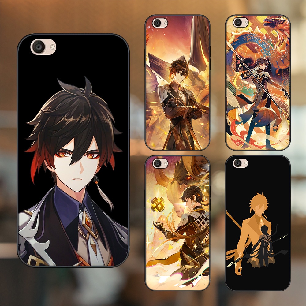 Ốp lưng Vivo V5, V5 Plus viền đen in hình Zhongli Genshin Impact