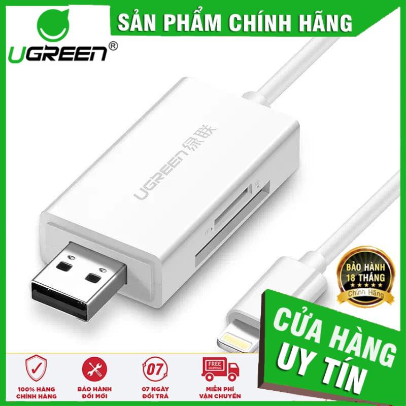 Đầu đọc thẻ nhớ cho iPhone/iPad 2 trong 1 TF/SD UGREEN US227 30612 ✔HÀNG CHÍNH HÃNG ✔