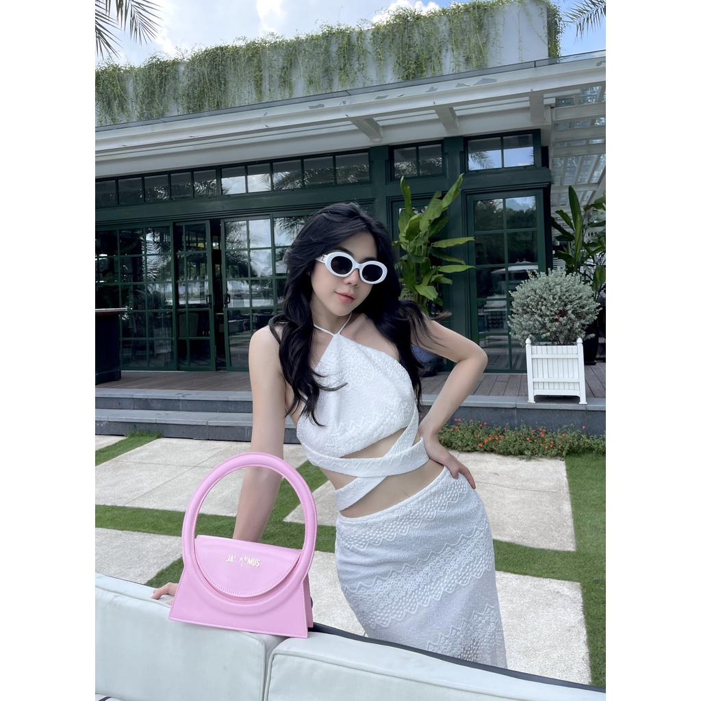 Set áo ren cổ yếm đan eo + Chân váy đuôi cá - Ꮯɦ𝚊̂́ȶ Ꮮɨ𝚎̣̂𝚞: ren y hình + lót chéo 𝙵𝚛𝚎𝚎 𝚜𝚒𝚣𝚎 𝚏𝚘𝚛𝚖
