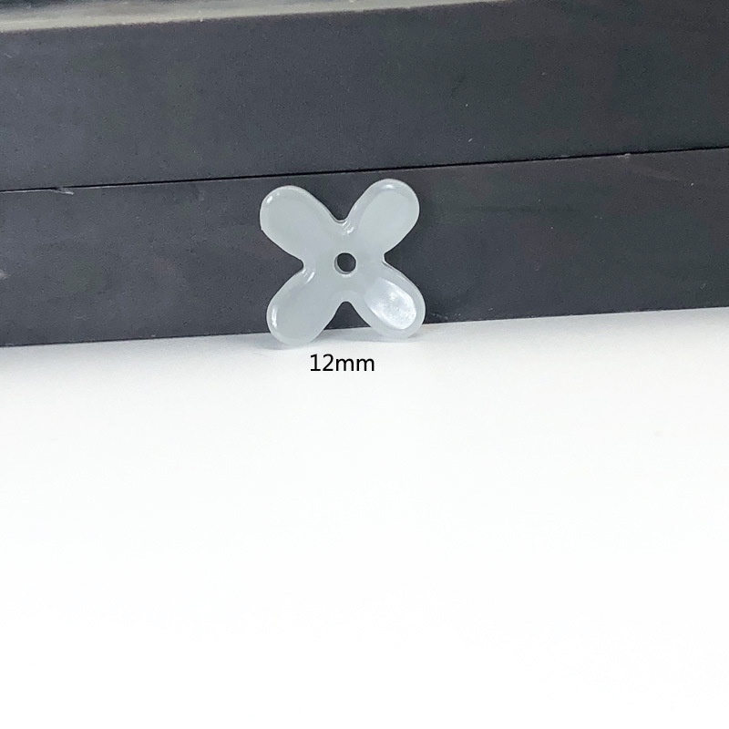(5 cái)Hoa thuy tinh 4 cánh 12mm, Nguyên liệu làm trang sức cổ trang, Nguyên liệu diy