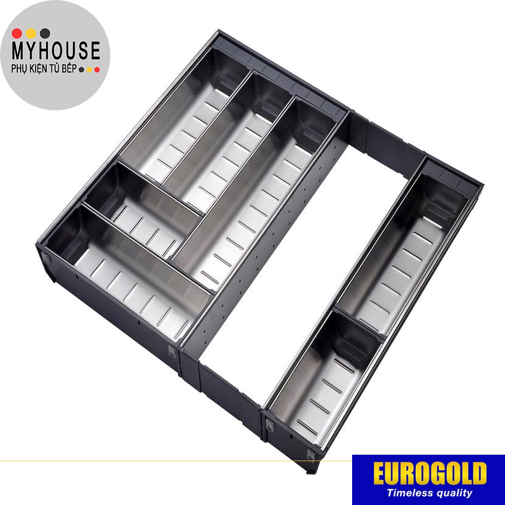 Khay Chia Ngăn Kéo, Khay đựng Thìa Dĩa Inox Cao Cấp - phụ kiện tủ bếp Eurogold