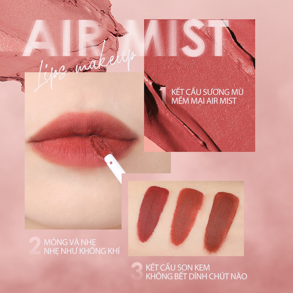 FOCALLURE Air Mist Lip Cream Velvet Matte Silky-Smooth Waterproof Lipstick 2.5g | WebRaoVat - webraovat.net.vn