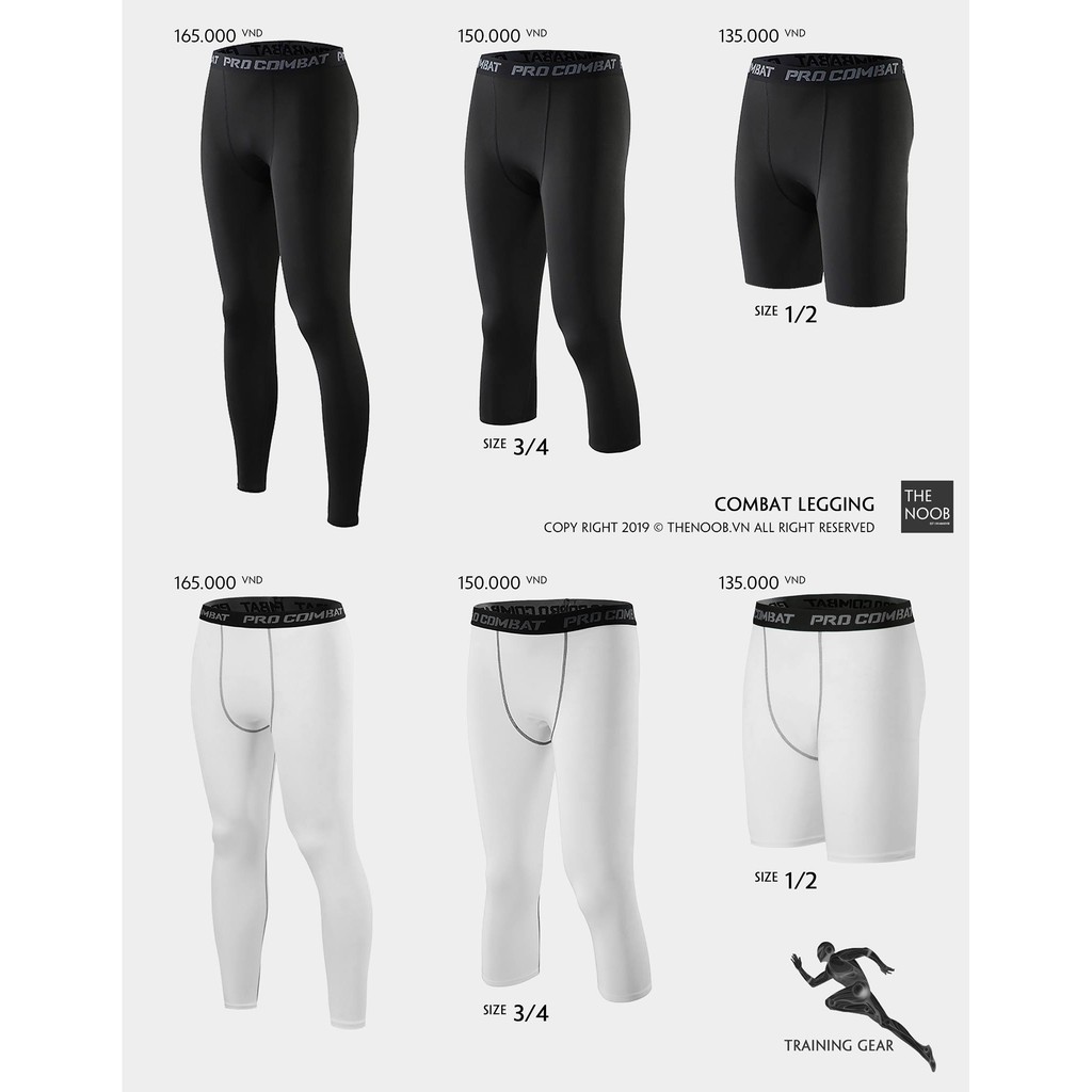 Quần Legging 1/2 Nam - Màu Trắng - 2020QD19