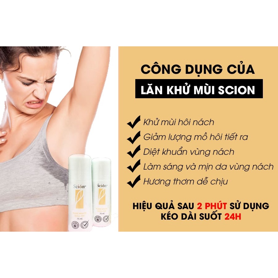 Lăn Khử Mùi Scion Pure White Roll On Nuskin Chính Hãng Mỹ, Khử Mùi Cơ Thể, Lưu Giữ Hương Thơm Suốt 24h