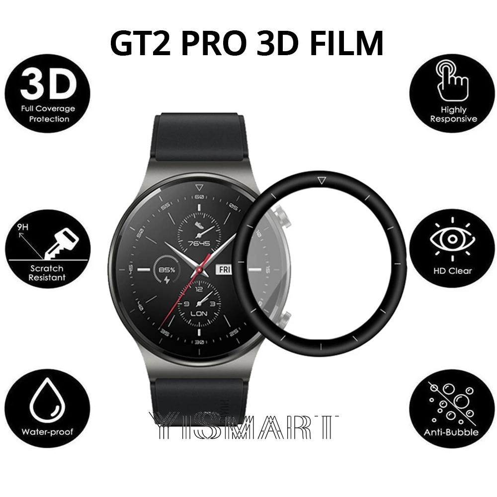 Kính Cường Lực Cong 3d Bảo Vệ Toàn Màn Hình Cho Huawei Watch Gt2 Pro Gt 2 Pro