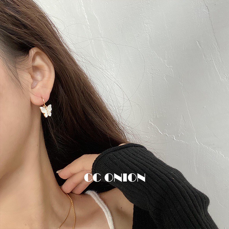 Khuyên tai mặt hình bươm bướm phong cách Hàn Quốc đơn giản đáng yêu dành cho nữ