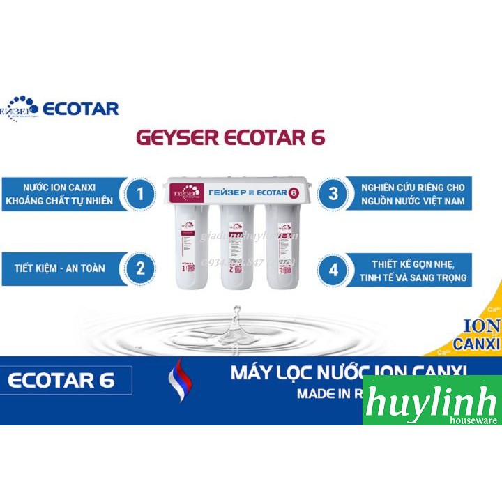 FREESHIP Máy lọc nước Nano Ion Canxi Geyser Ecotar 6 - Công nghệ Unitech - Nhập Khẩu LB Nga Russia