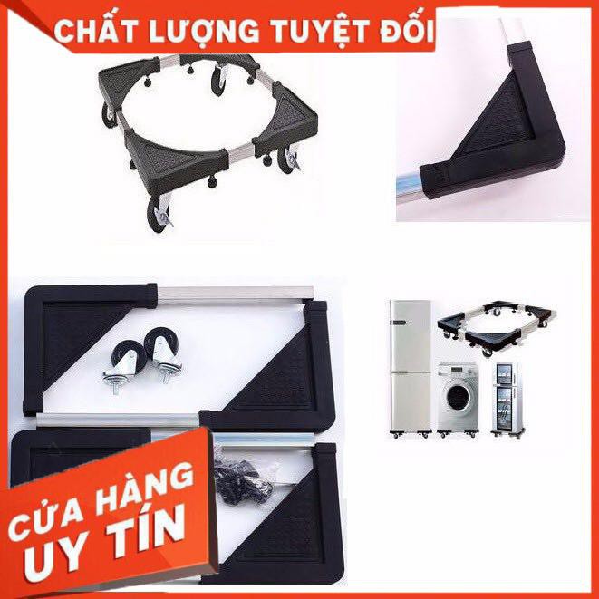 [XẢ KHO+FREE SHIP]  Kệ inox chân máy giặt tủ lạnh đa năng chống rung lắc loại có bánh xe