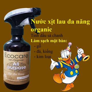 Nước xịt lau bàn gỗ,đá,kiếng tinh dầu sả chanh tự nhiên Ecocare