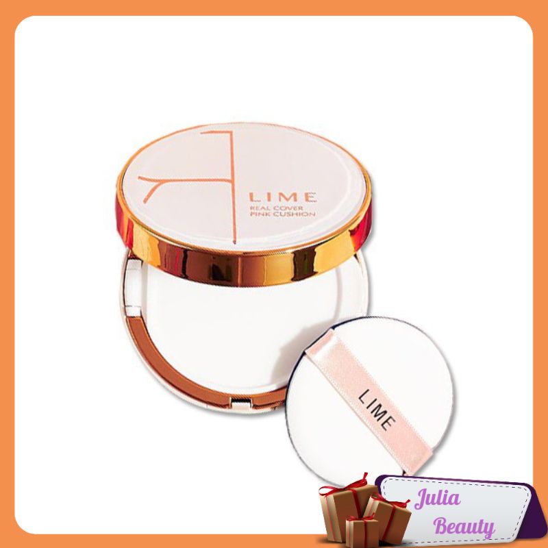 Phấn Nước Lime / 𝘍𝘳𝘦𝘦𝘴𝘩𝘪𝘱 / Phấn Nước Kiềm Dầu Lime Real Cover Pink Cushion SPF50+ PA+++ - Julia Beauty - Sp25