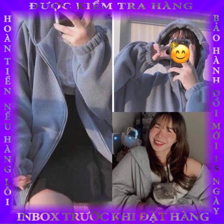 Áo khoác áo hoodies zip chất nỉ ngoại khoá kéo ullzang 3 màu Nhungkudo hoangle