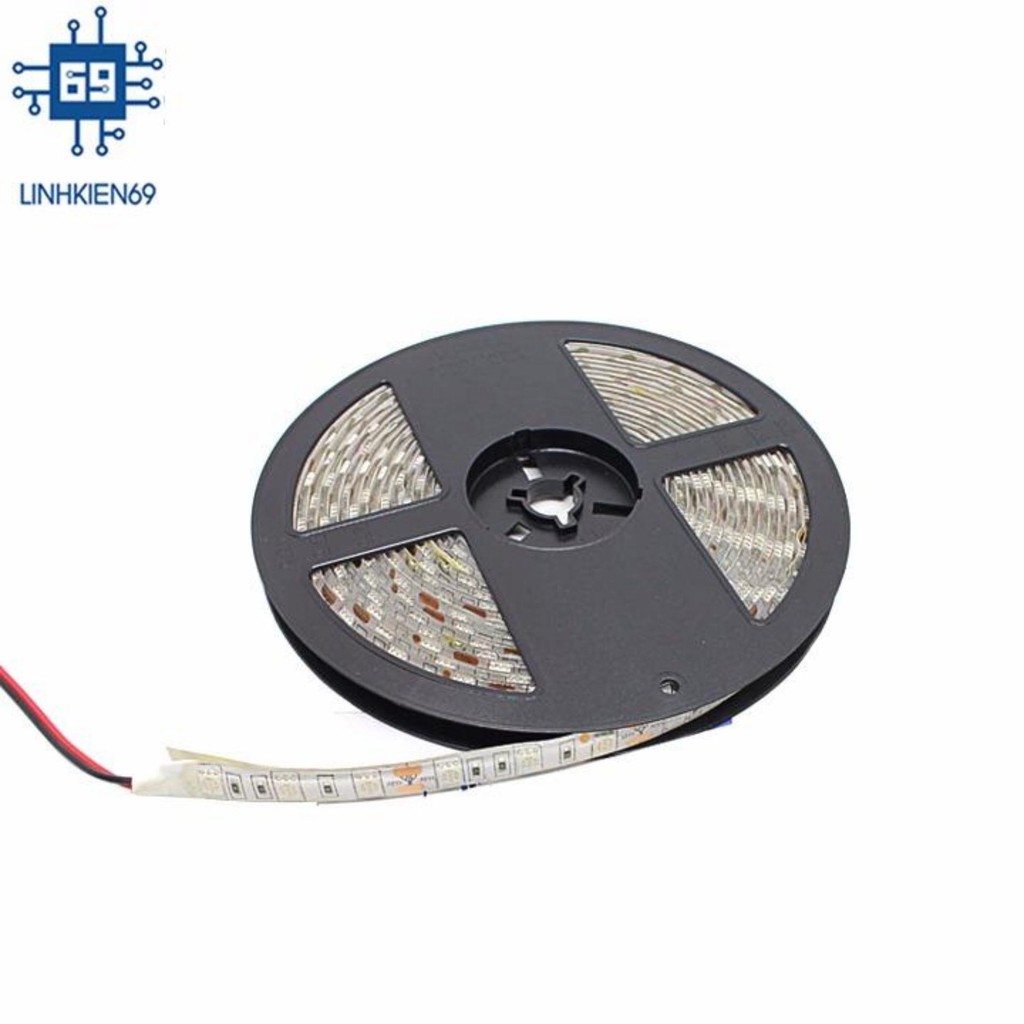 Cuộn Led dây dán 5m 5050 có keo đơn màu Vàng