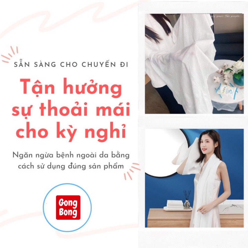 Khăn tắm nén du lịch dùng một lần làm từ cotton tiện lợi nhỏ gọn dễ mang theo