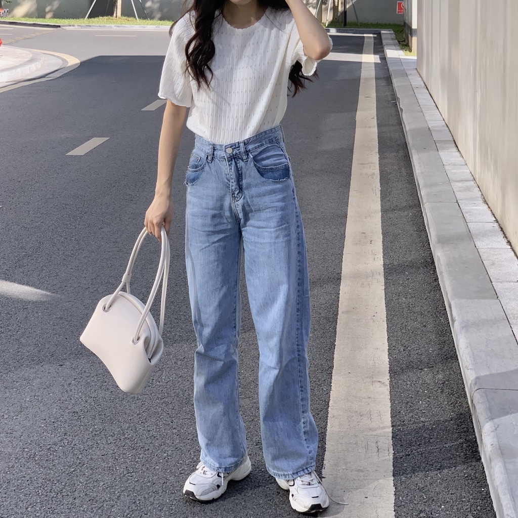 Quần jeans suông ống rộng LOLLIE STUDIO QB268