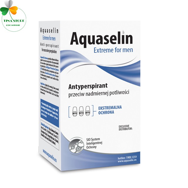 Lăn Khử Mùi Cho Nam Aquaselin Extreme For Men 50ML - Ngăn Tiết Mồ Hôi Hiệu Quả, Khử Mùi Hôi Triệt Để