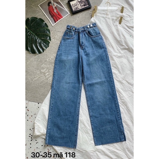 Quần Baggy Jean Nữ Lưng Cao Kiểu Bigsize Đến 80kg Size 30 Đến 35 Hàng VNXK Ms118