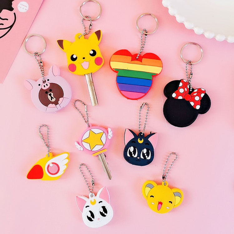 Móc Khóa Gắn Thẻ Tên Bằng Silicon Họa Tiết Hoạt Hình SAKURA