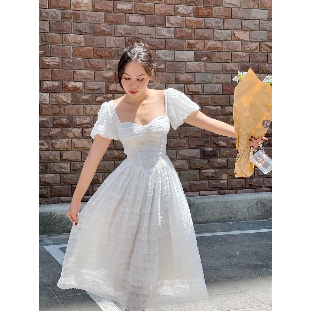 Somee studio Cora dress Váy nhún ngực dáng dài