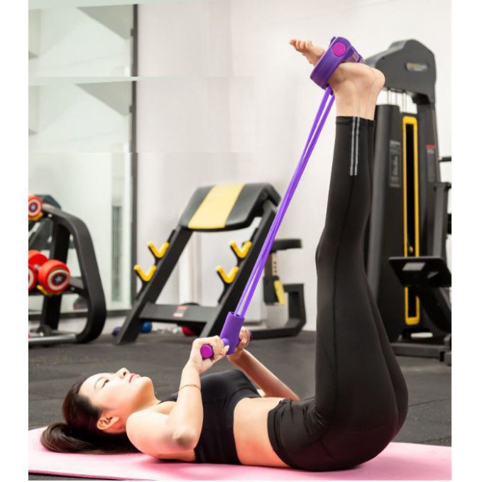 Dây kéo đàn hồi 4 ống cao su dây tập thể dục tập gym tập cơ bụng thông minh tại nhà