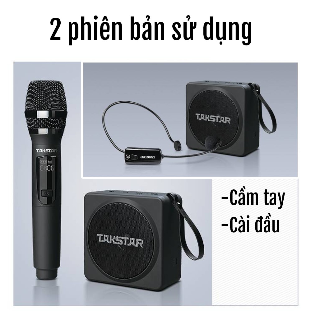 Máy Trợ Giảng Không Dây Takstar E261W Sóng UHF, Mic Cầm Tay/Cài Đầu, Công Suất Lớn 25W,Chính Hãng Cao Cấp Bảo Hành 1 Năm