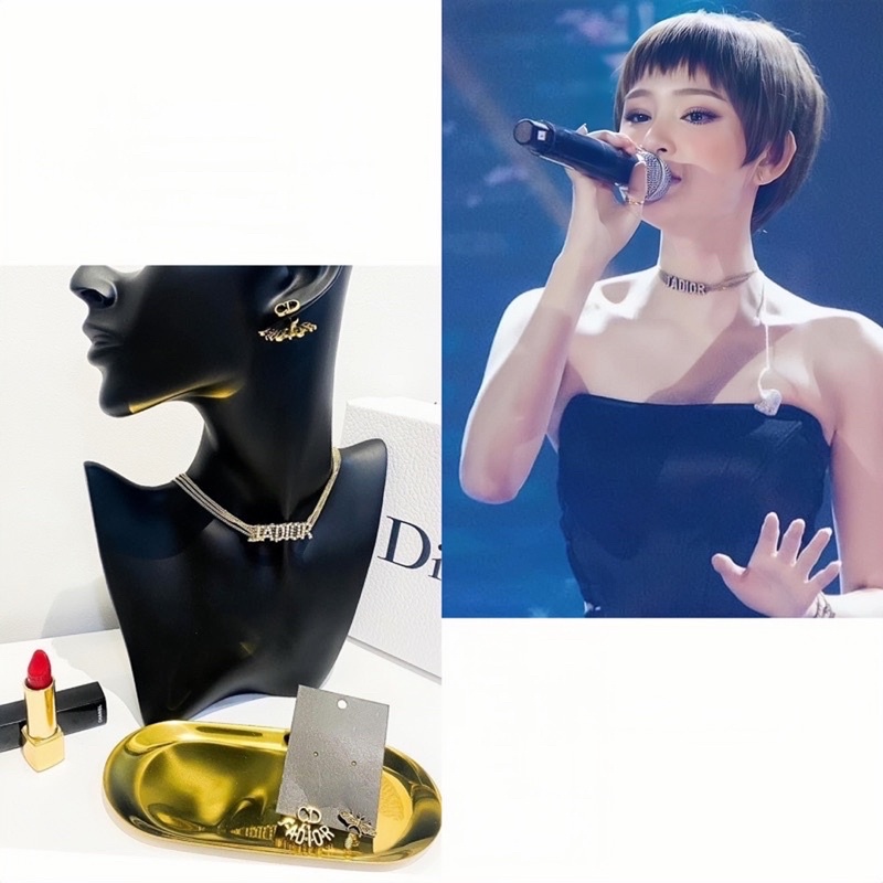 Vòng cổ jadior đính đá bản vip, dây chuyền hãng bản đẹp  không bay màu Ảnh Thật, phụ kiện trang sức Hari korea