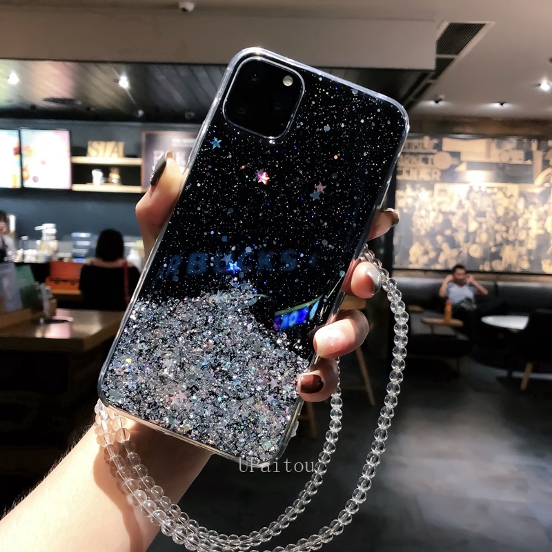 Casing iPhone 12 Mini 11 Pro Xs Max XR X 6 6S 7 8 Plus Ốp điện thoại mềm lấp lánh