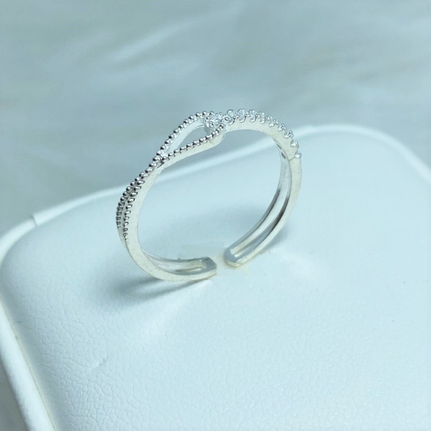 Nhẫn nữ bạc ta kiểu hở Free Size, thiết kế tinh xảo nữ tính - Trang sức bạc Evasilver