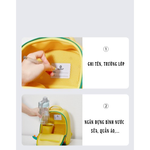 Balo trẻ em Kocotree Hàn Quốc cao cấp chống thấm nước, siêu nhẹ