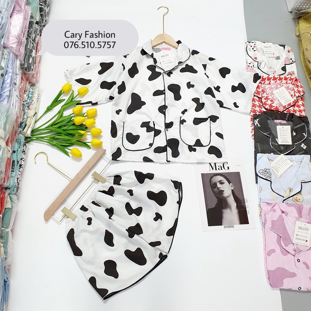Đồ bộ nữ ngủ pijama mặc nhà CARY ,bộ ngủ cộc tay quần đùi dễ thương | BigBuy360 - bigbuy360.vn